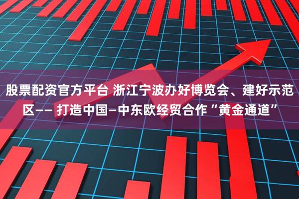 股票配资官方平台 浙江宁波办好博览会、建好示范区—— 打造中国—中东欧经贸合作“黄金通道”